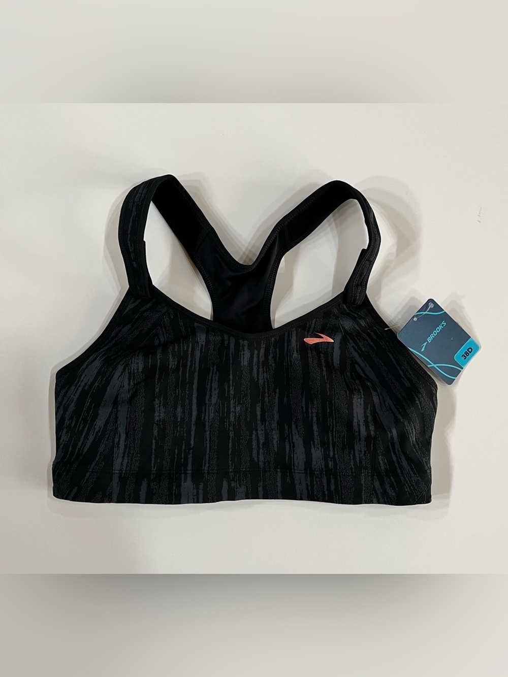 NWT Brooks Black Rebound Racer Sports Bra size 38D